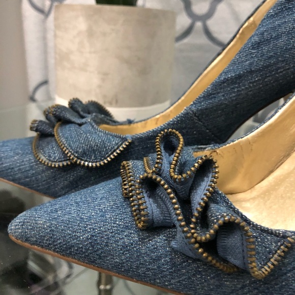 Denim zipper Heels - Picture 4 of 4